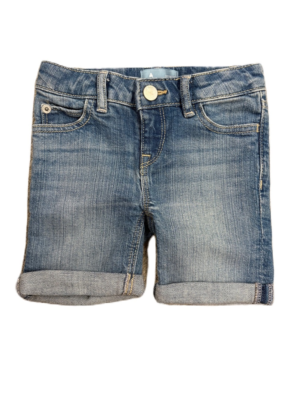 GAP Medium Blue Denim Roll-Cuff Kids Shorts - Size 3T